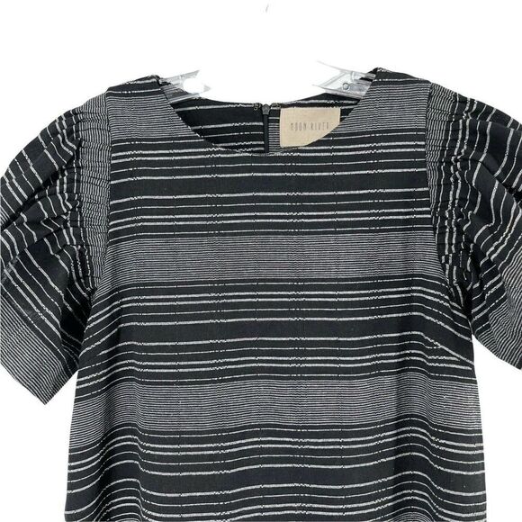 Moon River Dress Flutter Sleeve Black Striped Mini Casual Womens Size S Bohemian - Picture 4 of 7